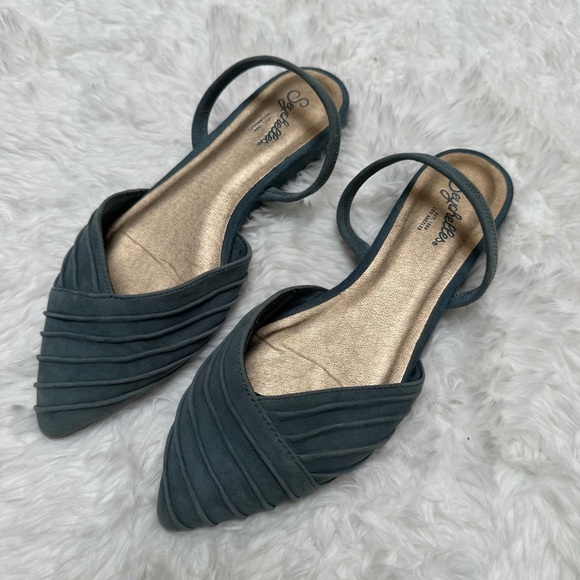 Seychelles Dusty Blue Pointed Toe Slingback Shoes Size 6 - Picture 2 of 12